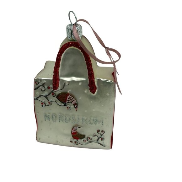 Nordstrom Shopping Bag Poland Birds Branches Christmas Ornament - Picture 1 of 8